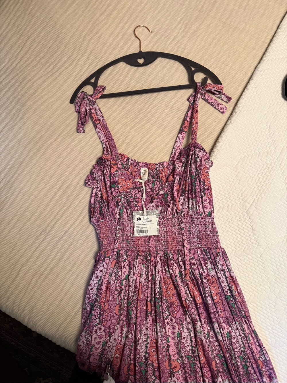 Kate Quinn Bamboo Orchid Hollyhock Pink Floral “Winnie” Maxi Dress